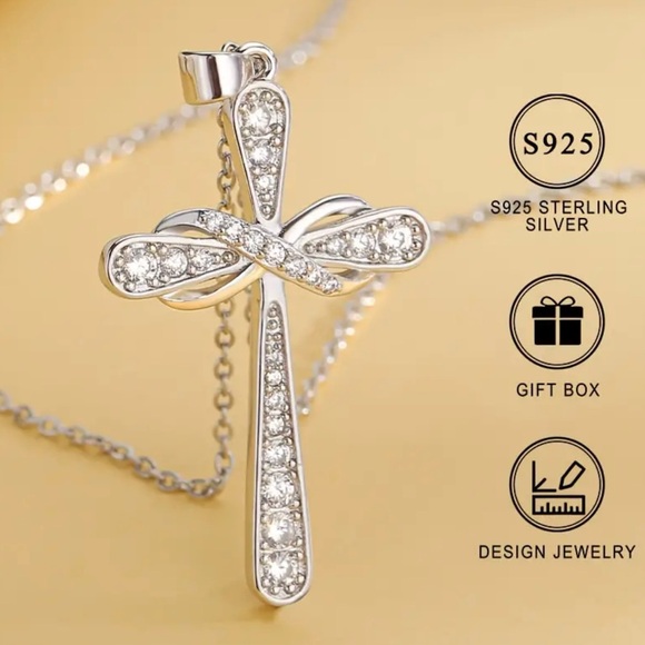 For nblessings4 NEW Elegant 925 Sterling Silver Cross Pendant Necklace - Picture 3 of 5